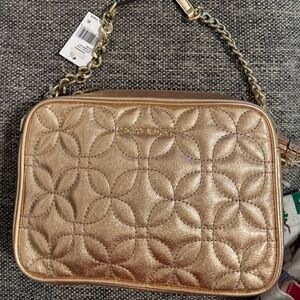Michael Kors Brand new quilted Floral Ligh Rose Gold Leather Camera Md Crossbody